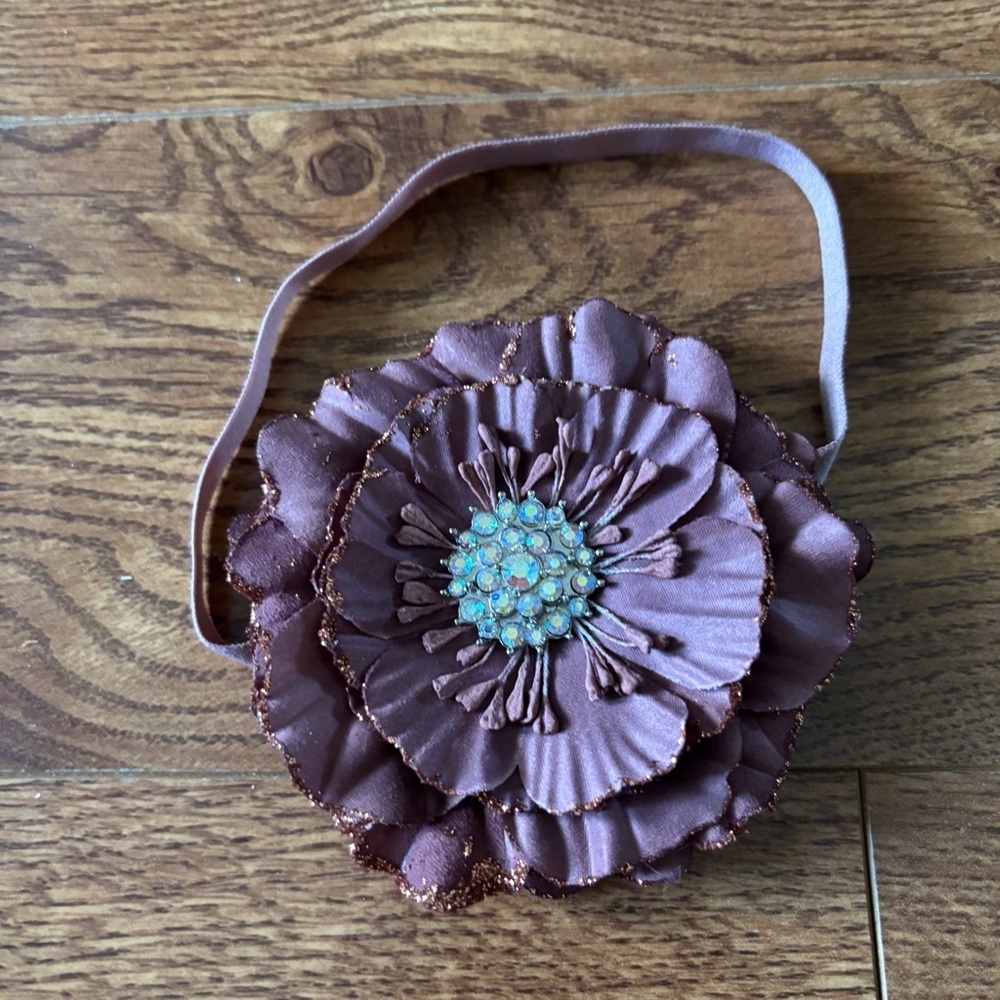 Tieks Mauve Satin Flower Headband